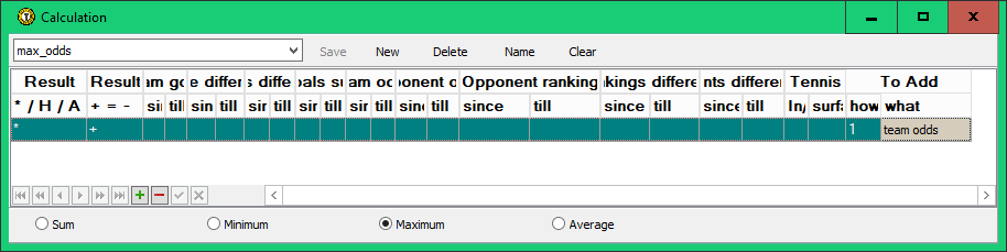 Filter / Calculations