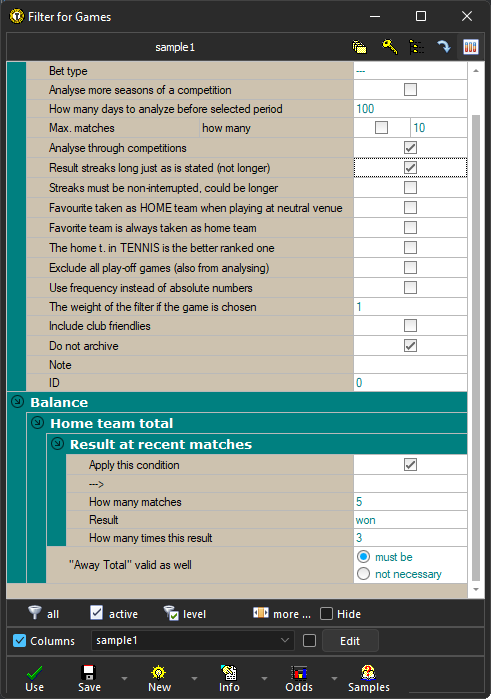 Filter for Offer window