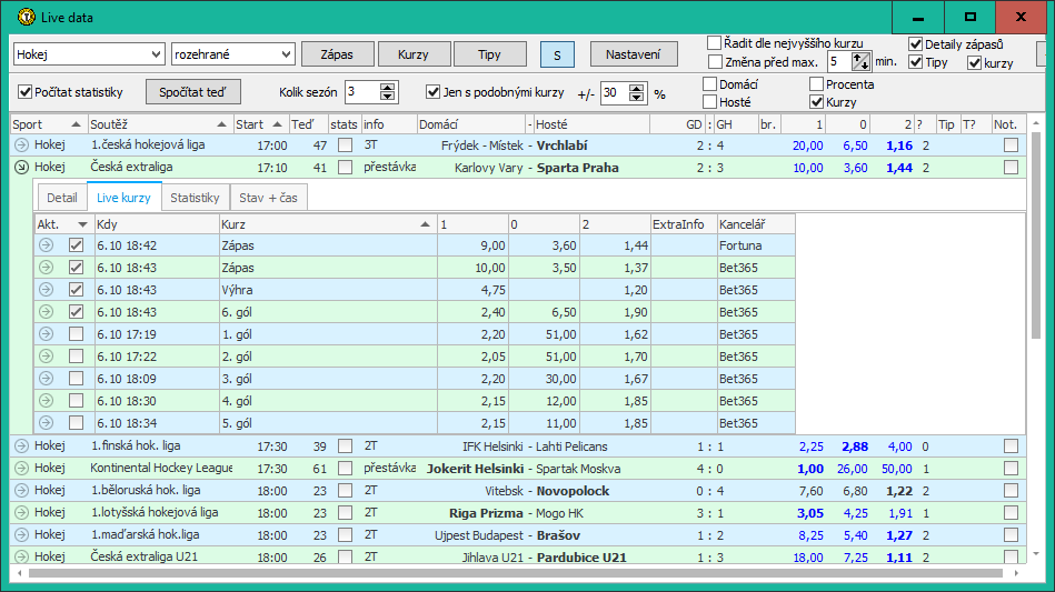 Live hokej